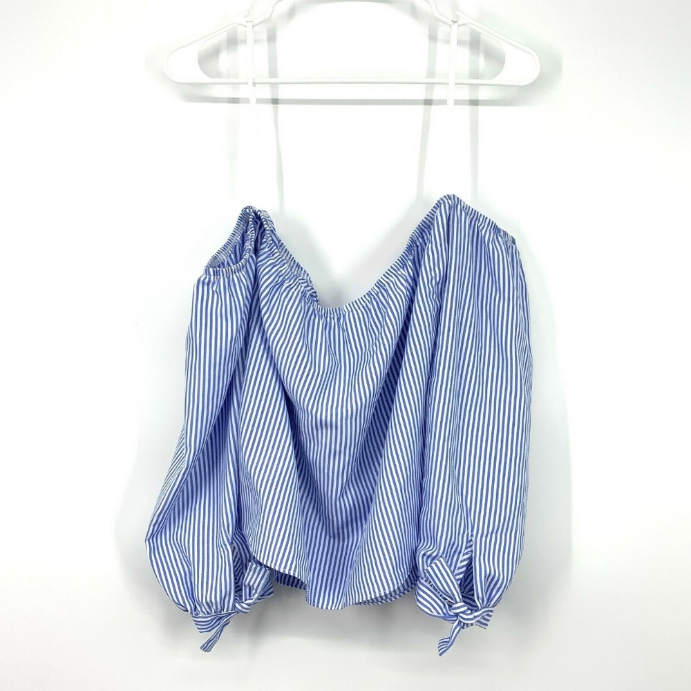 Revolve By The Way Blue Stripe Off Shoulder Top - Picture 5 of 7
